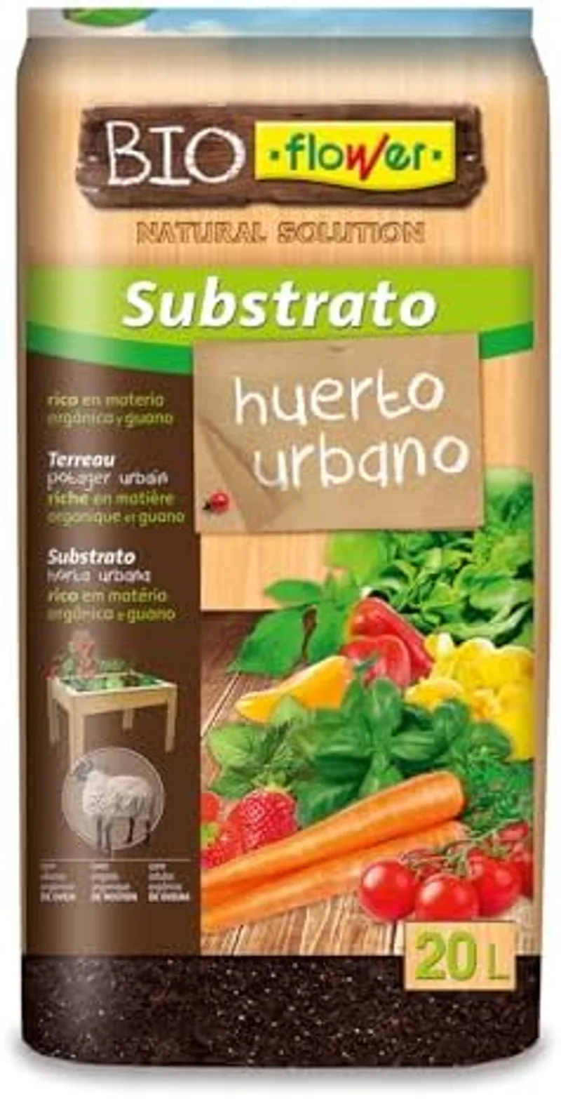Saco de sustrato ecológico Flower de 20 litros para huerto urbano