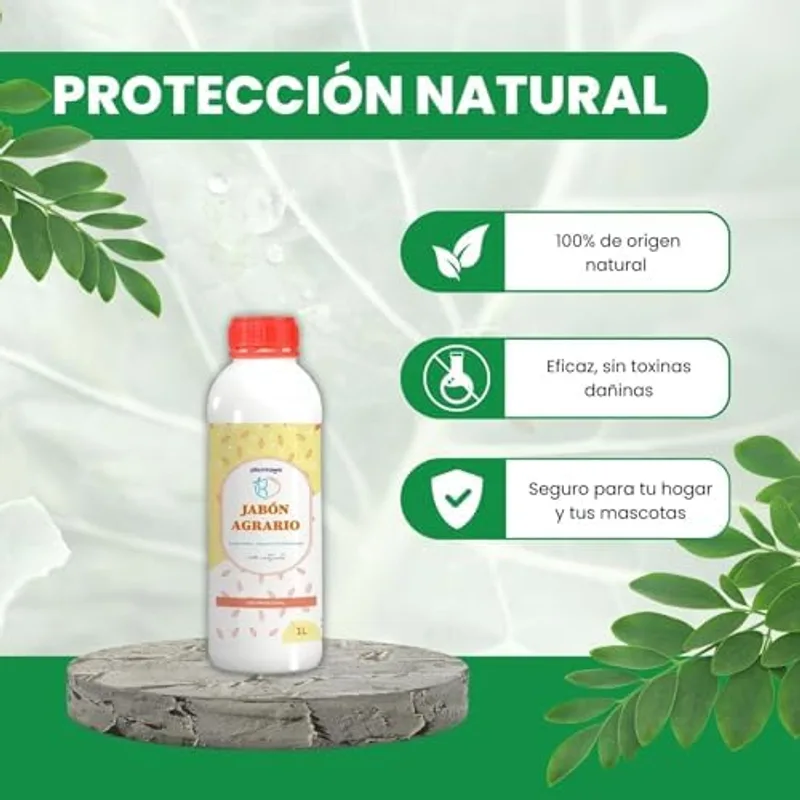 Detalle del etiquetado del jabón potásico PLANTAWA con instrucciones de uso y dilución