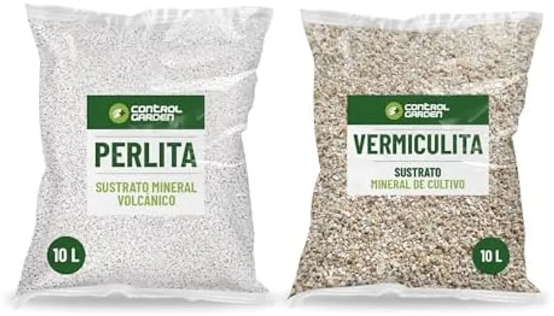 Bolsas de perlita y vermiculita Growmania Control Garden Pack, 10 litros cada una, fabricadas en España