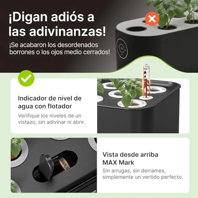 Panel de control del SUNCOZE con los tres botones de modo de cultivo