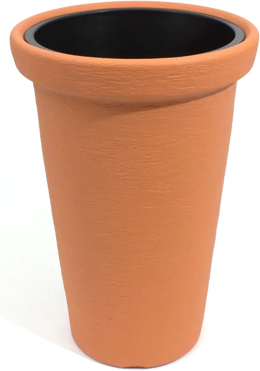Prosperplast Classic Tower 86L, maceta con depósito, dimensiones 480 × 480 × 790 mm, color ladrillo